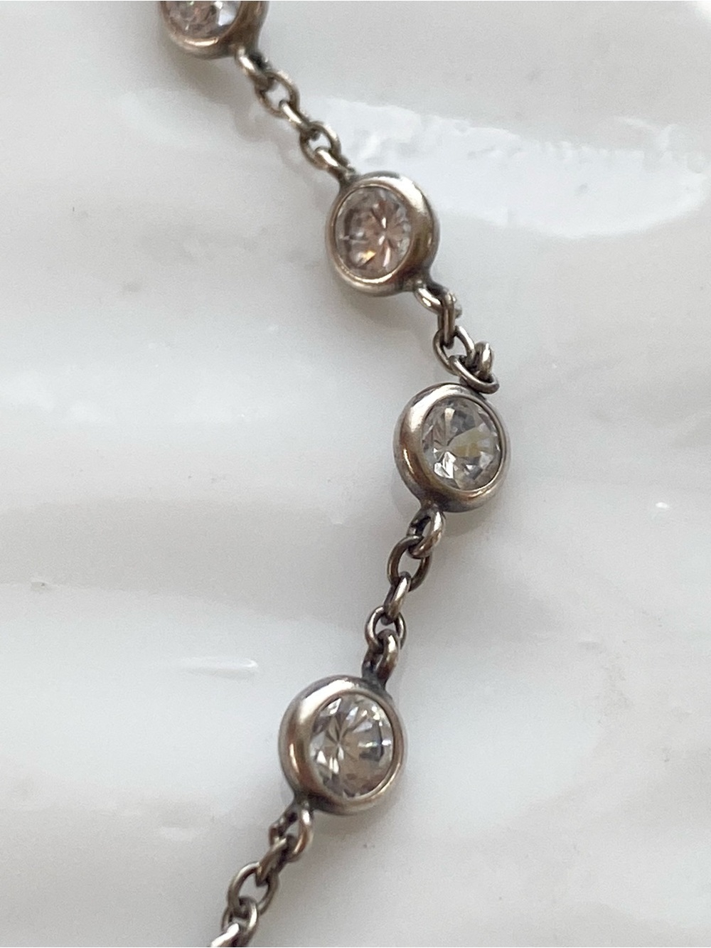 Silpada Sterling and CZ Raindrop Necklace N1962 22” inches - Picture 6 of 6